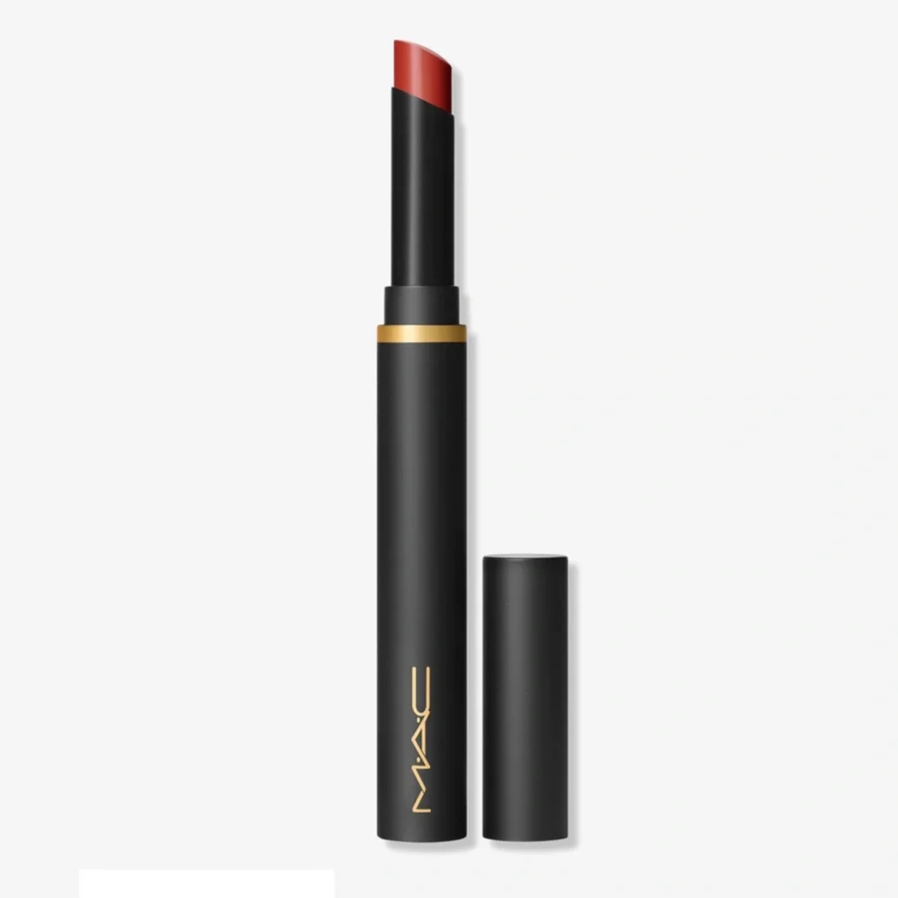 MAC Powder Kiss Velvet Blur Slim Stick Lipstick 877 Devoted To Chili NIB $28